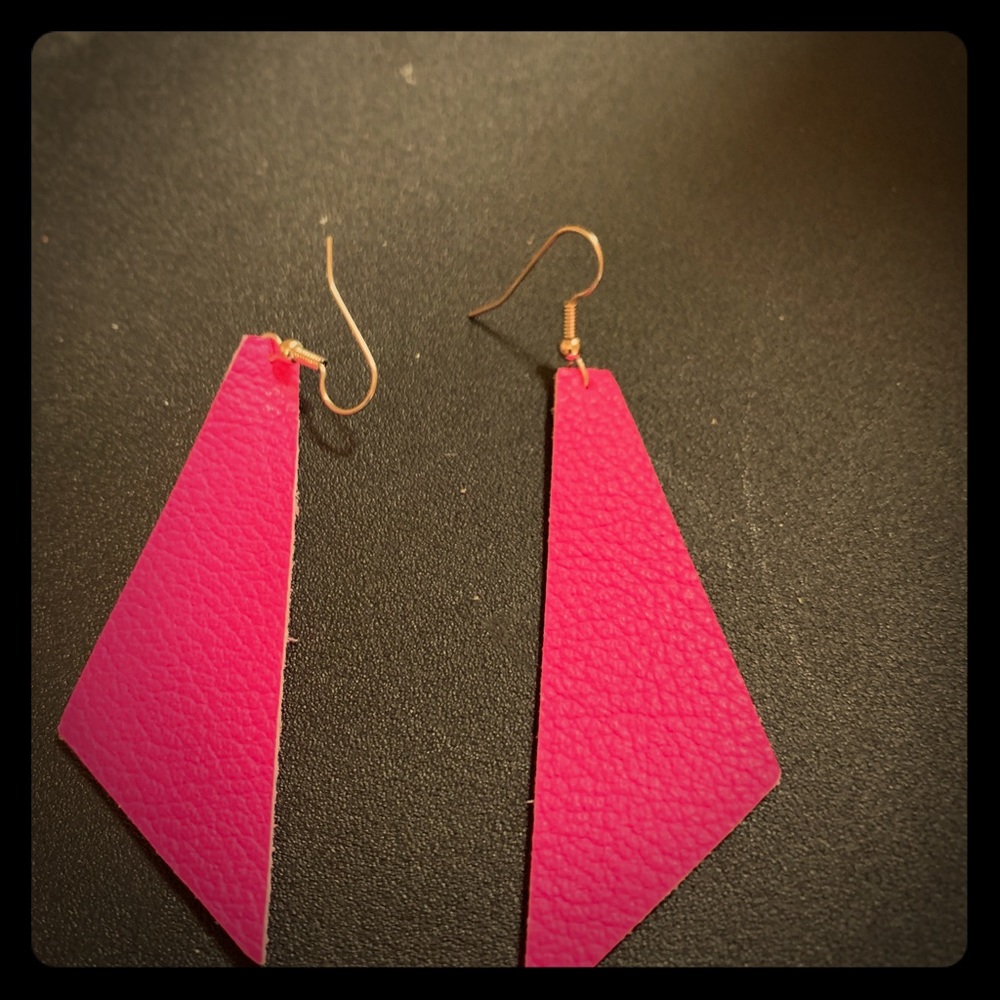 Large leather earrings
